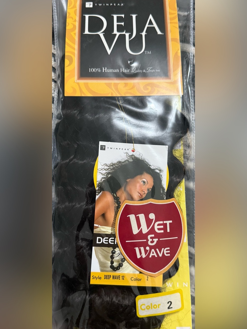 Wet & Wave Deep Wave Human Hair bundle— Color 2 Deep Black